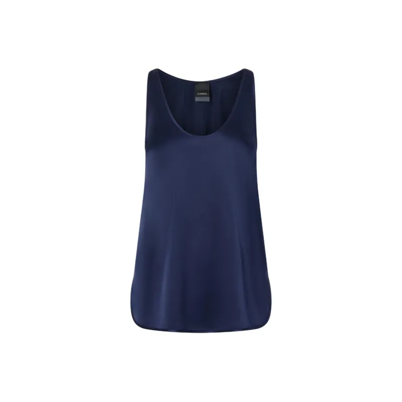 PINKO Crewneck Satin Tank Top-0
