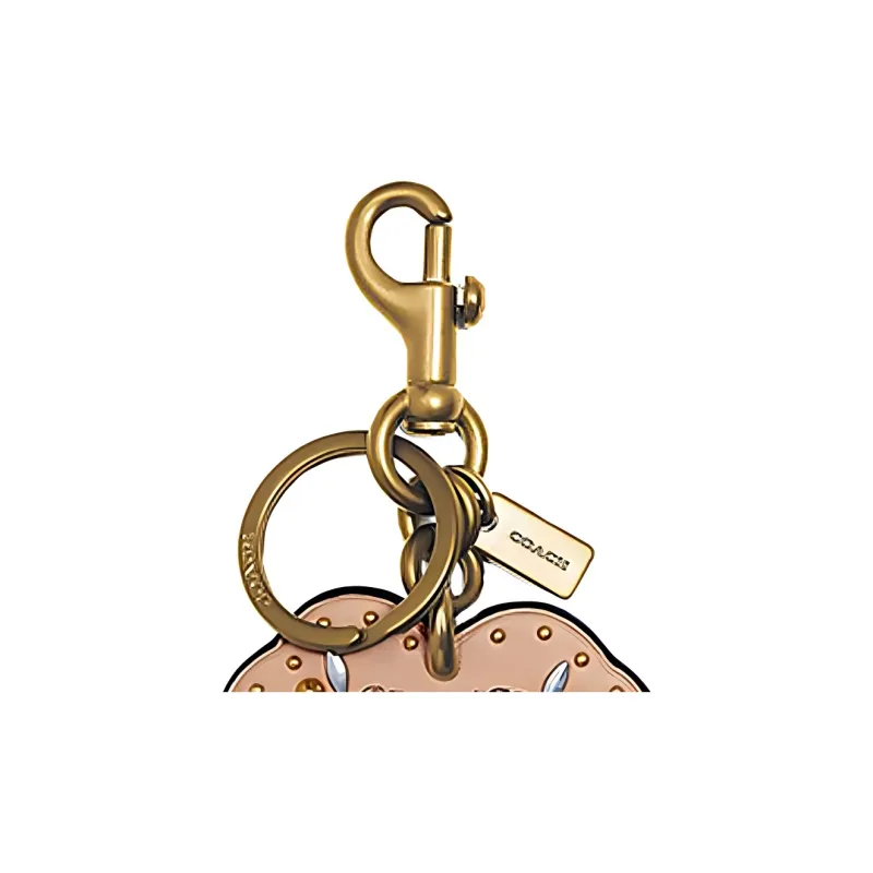 COACH Genuine Leather, Leather Handbag Charm Bag Accessory Mini Women's Beech Wood-2