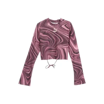 PUMA T Shirts Women's Gray Plum