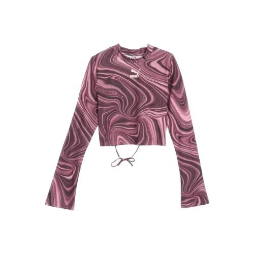 PUMA T Shirts Women's Gray Plum