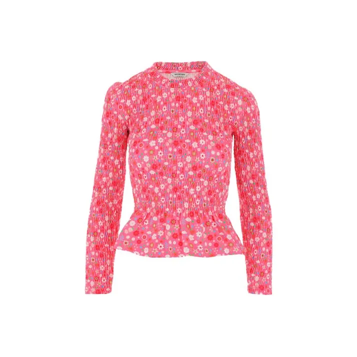 Balenciaga Puff Sleeve T Shirt Women's Pink-0