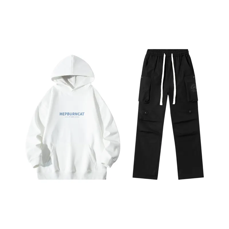 Hepburn Cat Sweatshirt Sets Unisex-0