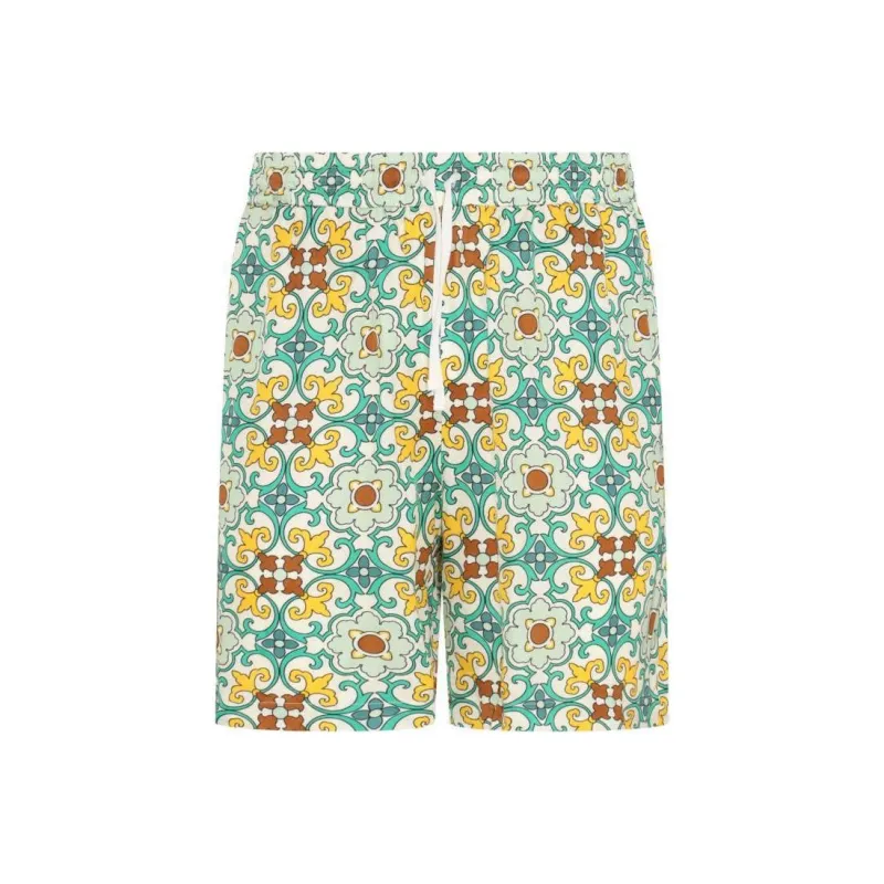 DROLE DE MONSIEUR Floral Printed Drawstring Shorts-0