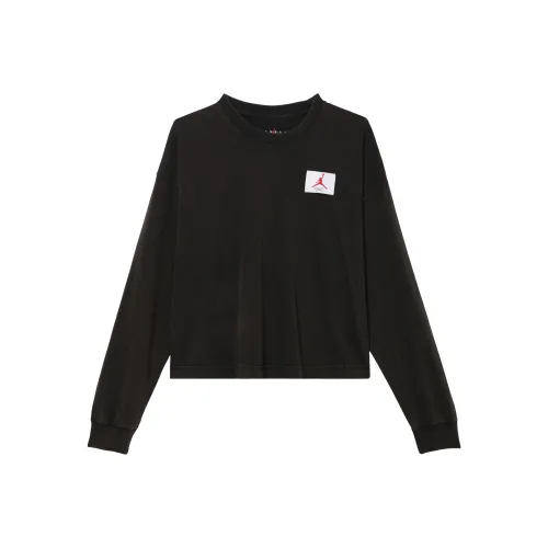 Jordan Drop Shoulder Sleeve T Shirt Women's Black