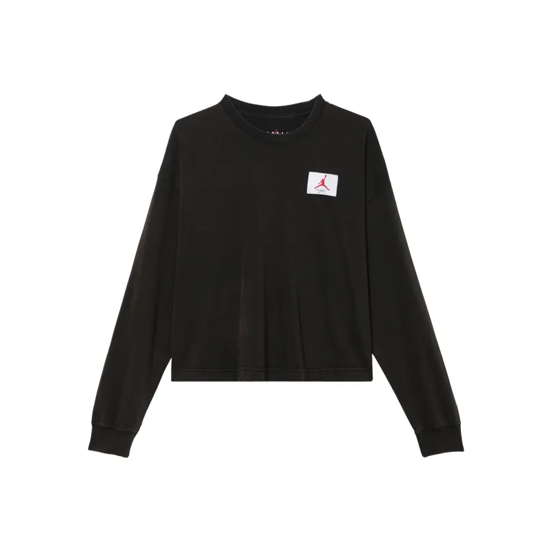 Jordan Drop Shoulder Sleeve T Shirt Women's Black-0