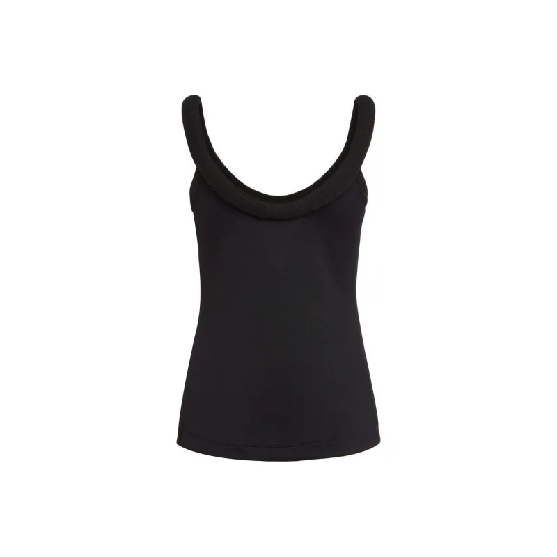 Alexander McQueen 3D Detailed Sleeveless Ribbed Top-0
