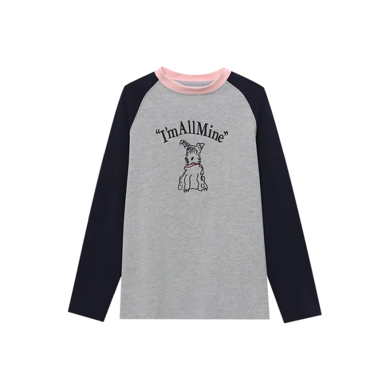 CHARM PICK T Shirts Women's Light Gray & Dark Gray-0