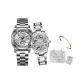 Natural+Silver-White Ceramic[Pearl Chain Gray Box+Bangle]