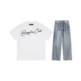 Clothing Sets[White Short-Sleeved & Black Pants+Blue Jeans]