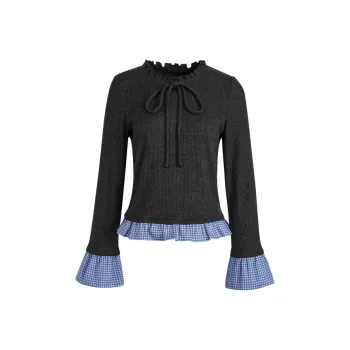 KUOSE T Shirt Women's Gray Blue