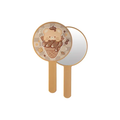 Suiyiie Cute Cartoon Handheld Round Small Mirror, Portable HD Mirror Finish Handheld Mirror For Women's Makeup Use
