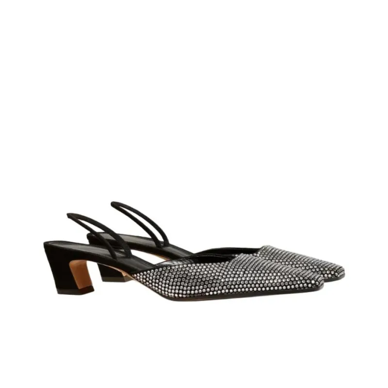 KHAITE Roosevelt Chunky Heel High Heels 4cm Women's Black-2