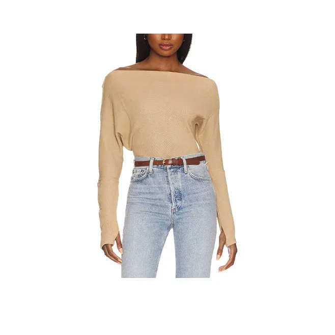 FREE PEOPLE Crop Tops Women's Camel-0
