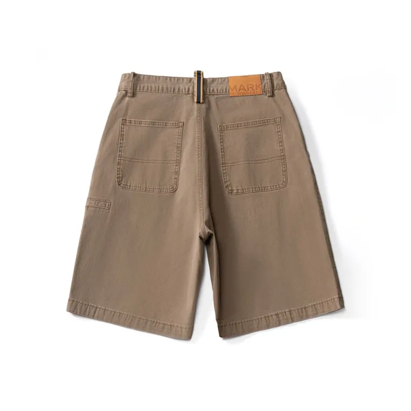 FAIRWHALE Denim Shorts Unisex Khaki-1