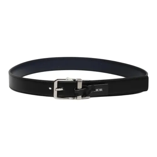 DIOR Calfskin Leather Belts Men's Black 