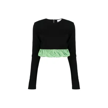GANNI Crop Tops Women's Black