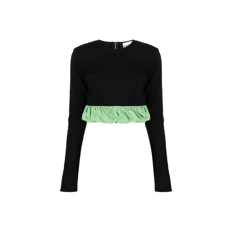 GANNI Crop Tops Women's Black-0