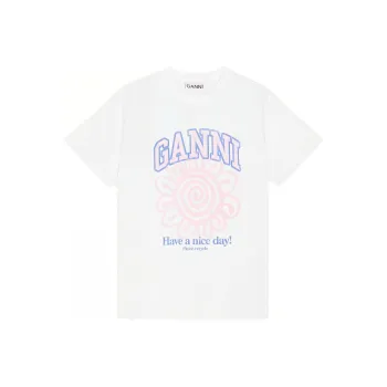 GANNI White Flower T-Shirt