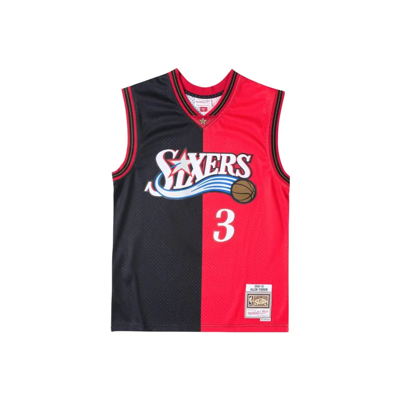 Mitchell Ness Basketball Jerseys Men Red Black-0