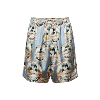 AMIRI Graphic-print Silk Shorts