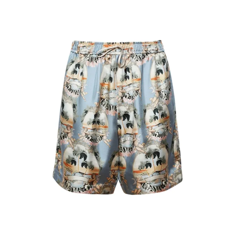 AMIRI Graphic-print Silk Shorts-0