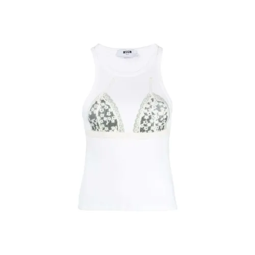 MSGM Tank Tops Women's Optical White