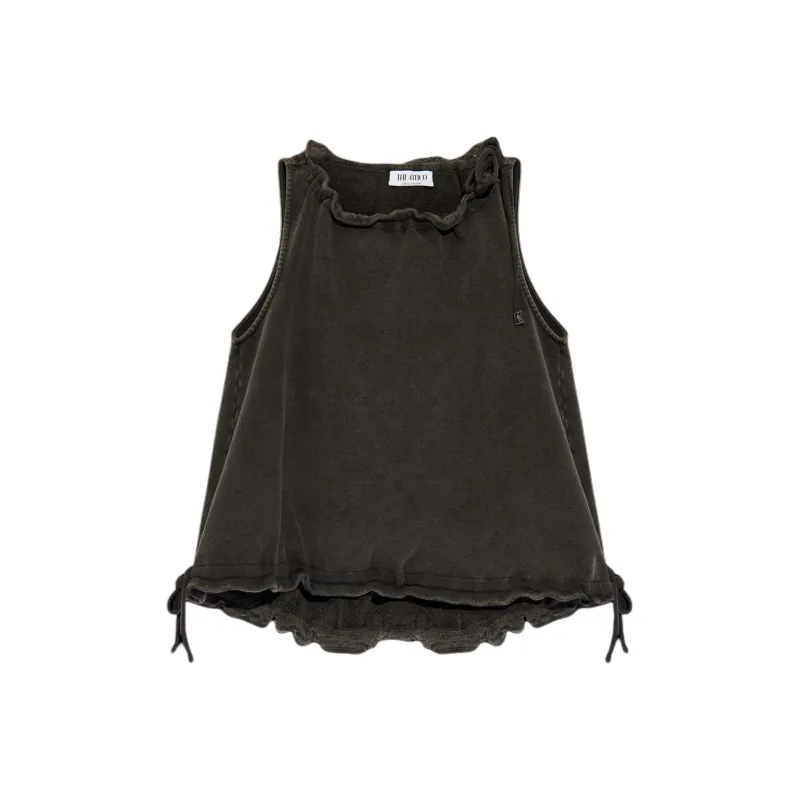 The Attico Ruffled Sleeveless Top-0