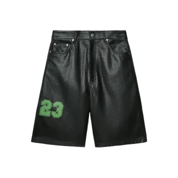 OFF WHITE Naulover Lea Leather Bermuda Shorts