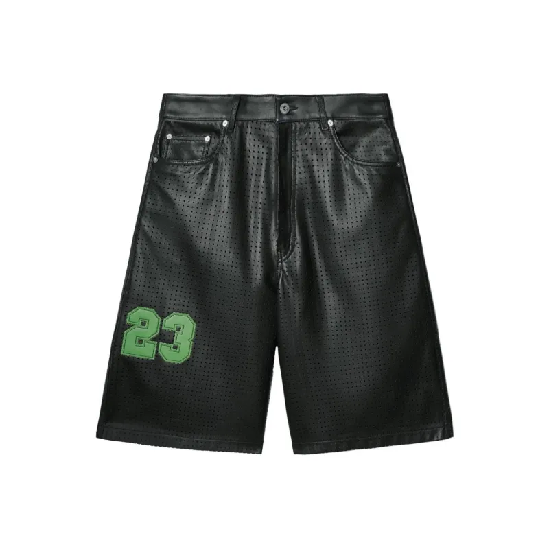 OFF WHITE Naulover Lea Leather Bermuda Shorts-0