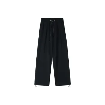 WILD LEADER Casual Pants Unisex Rippling Night Black