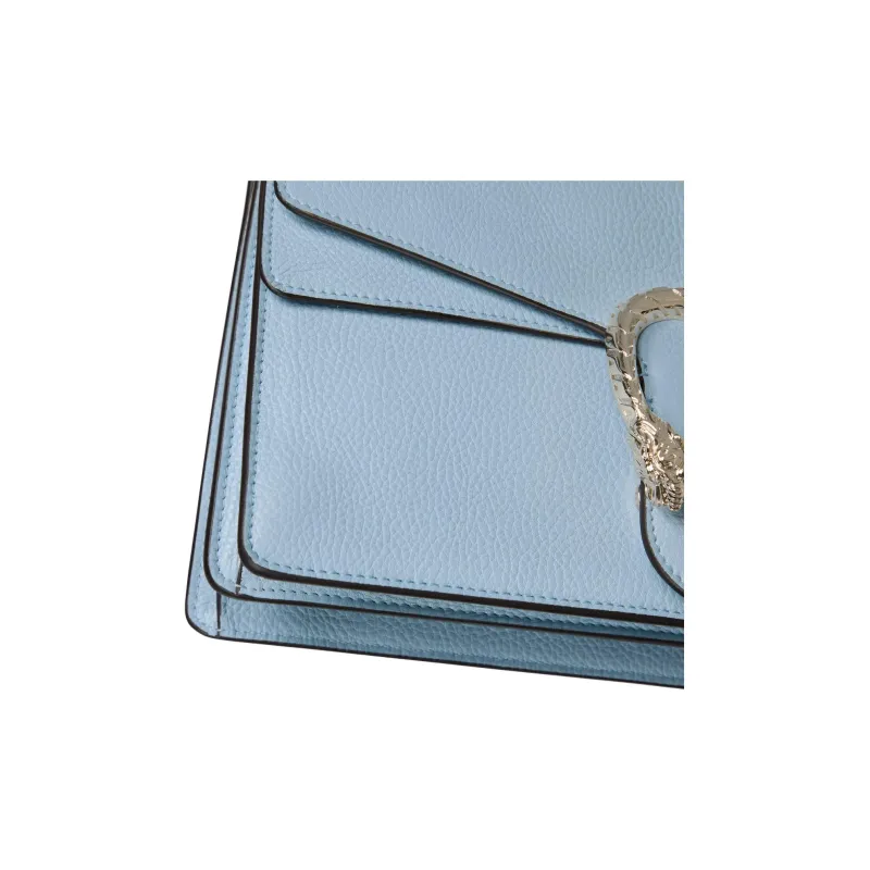 GUCCI Dionysus Leather Shoulder Bag Medium Size Women's Light Blue-5