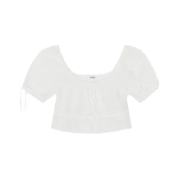 GANNI Broderie Anglaise Organic Cotton Top