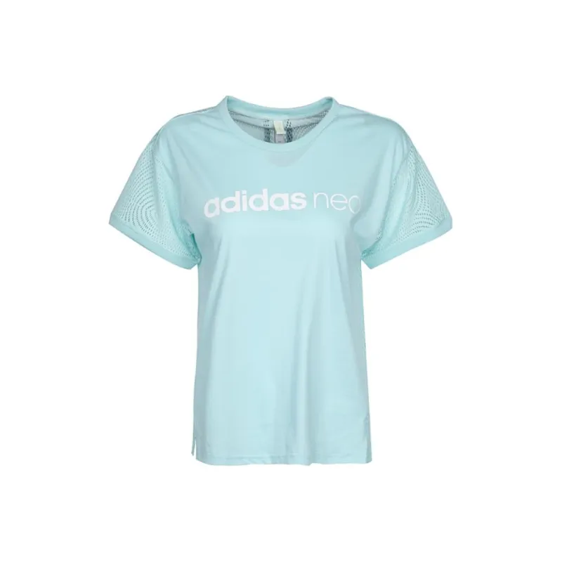 Adidas Neo Drop Shoulder Sleeve T Shirt Women's Blue-0
