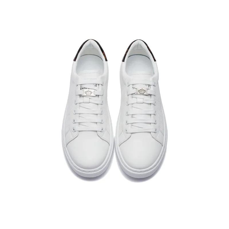 JIETEGONGYANG Lightweight And Breathable Low Top Skateboard Shoes Men's White-4