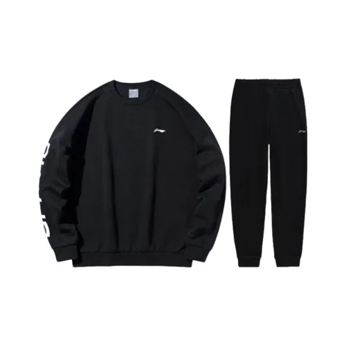 LiNing Table Tennis Series Sweatshirt Set Men's Black+Black
