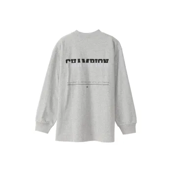 Champion FW21 Straight Long Sleeved T Shirt Japan Version Women's Oxford Gray