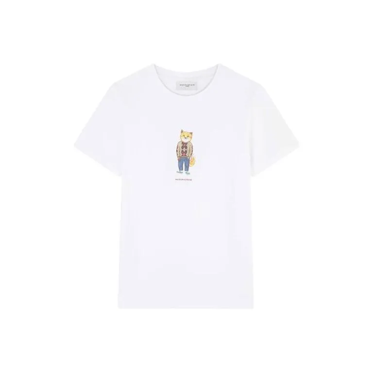 Maison Kitsune Dressed Fox Regular T shirt White-0