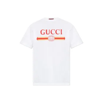 GUCCI Logo Printed Crewneck T Shirt