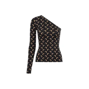 Marine Serre Crescent Moon Straight Hem Asymmetric Top