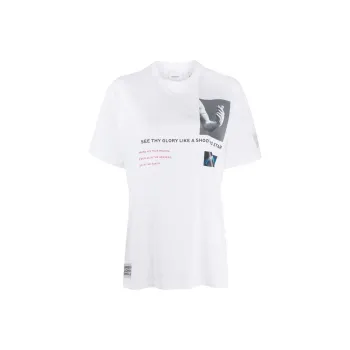 Burberry Women's Montage Print Cotton Short Sleeve T shirt White