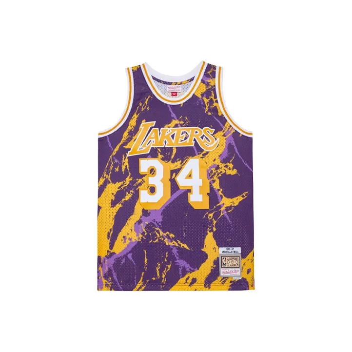 Mitchell Ness Shaquille O'Neal Nba La Lakers 1996 Team Marble Swingman Vest-0