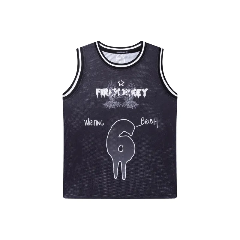FireMonkey Basketball Jerseys Unisex Black-0