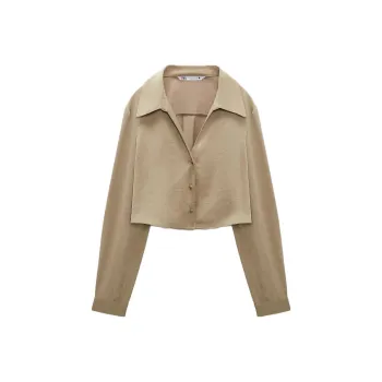 ZARA Crop Tops Women's Sand