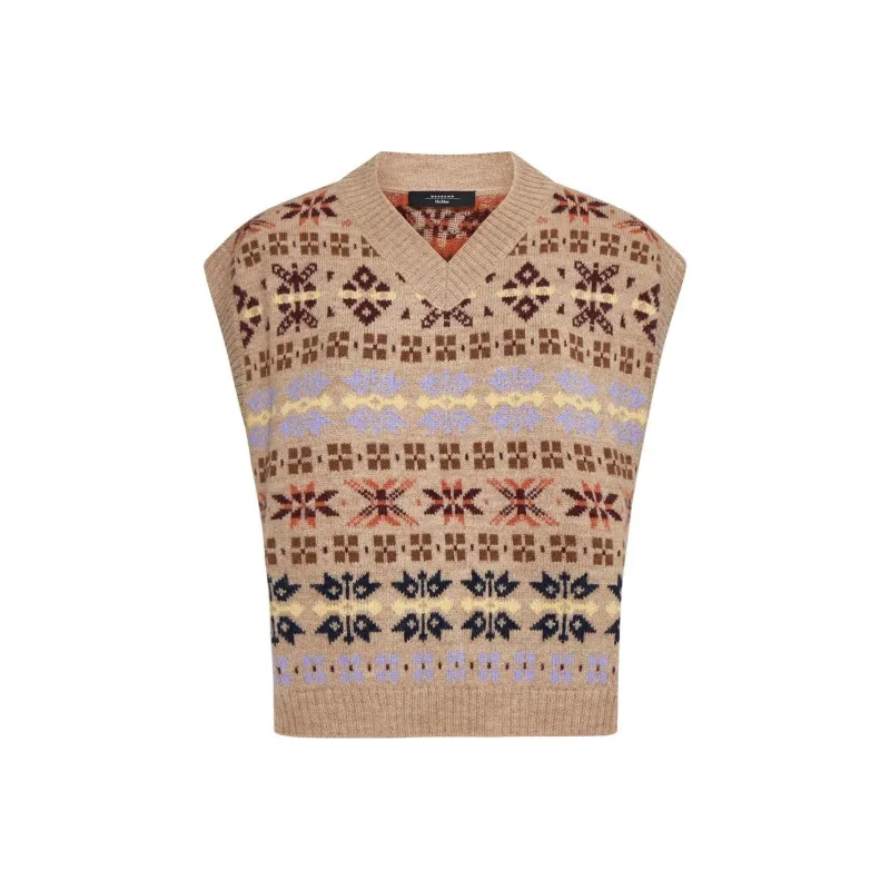 WEEKEND MaxMara All Over Patterned V Neck Vest-0