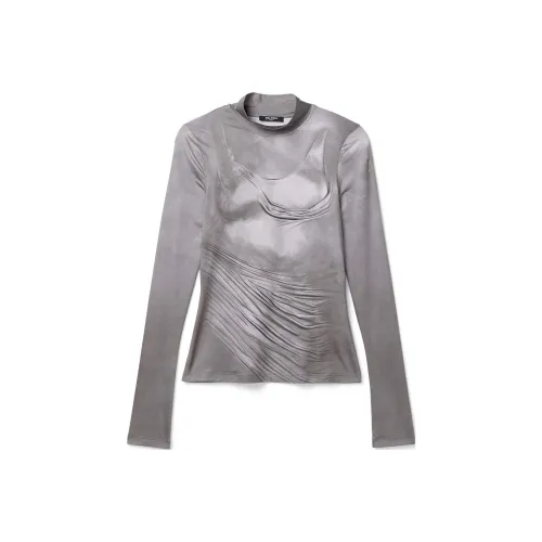 BALMAIN Draped Print Satin Top