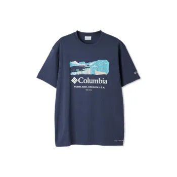 Columbia Lake Arrowhead T Shirt Men's Night Travel Blue