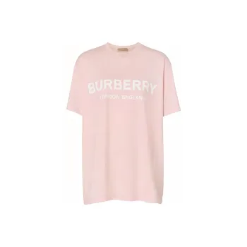 Burberry Women's Logo Print T shirt Pink/White