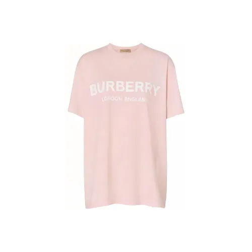 Burberry Women's Logo Print T shirt Pink/White