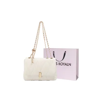 LOUIS ROYALN PU Small Square Bag, Crossbody Bag, Shoulder Bag Women's White/Black/Cream Yellow