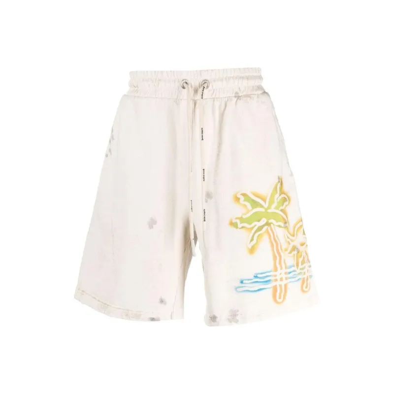 PALM ANGELS Palm Neon Sweat Shorts-0